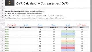 OVR Calculator by FCMobileConsultant - Plan your team OVR