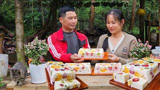 Small Family Enjoys Grilled Chicken & Delicious Fruit and Milk Dessert Ly Phuc An