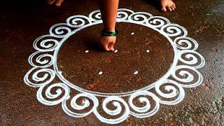 Karthigai deepam 2024 beautifulrangoli/5*3newyear big rangoli designs/newyear muggulu/Super rangoli