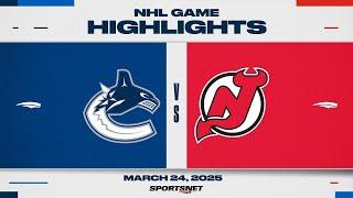 NHL Highlights | Canucks vs. Devils - March 24, 2025