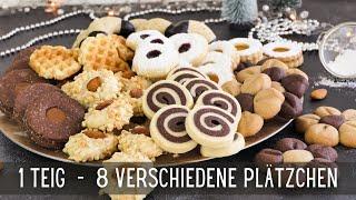 1 Teig = 8 Plätzchen | lecker und schnell viele  Plätzchen backen