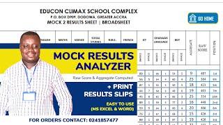 MOCK ANALYSER | FOR BASIC SCHOOLS | IN GHANA