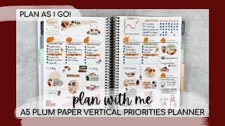 PLAN WITH ME | FUNctional planning in my A5 plum paper vertical priorities planner | first fall kit!