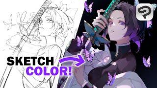 Sketch To Finished Drawing ️ Full Art Process [Clip Studio Paint Speedpaint]