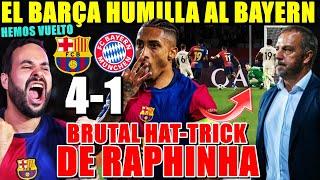 El BARCELONA HUMILLA 4-1 al BAYERN con BRUTAL HAT-TRICK de RAPHINHA ¡VENGANZA! GRACIAS FLICK