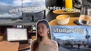 STUDY VLOG: una semana sin REDES SOCIALES ( hobbies, ESTUDIO, running, amigos,...) 