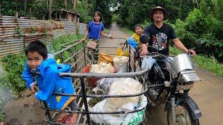 Pagdiliver ng mga order na mais sa kabilang barangay kasama mga bata