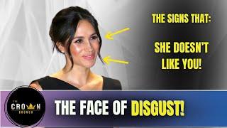 Meghan's REACTION when she feels disgusted by someone! Body Language tell tale signs.
