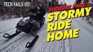 SNOWMOBILE NIGHT RIDE IN A SNOWSTORM | Snowmobiling Sudbury Ontario Canada