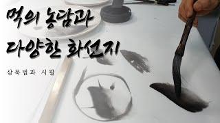 [문인화 기초] 먹의 농담 표현과 다양한 화선지의 특성/삼묵법/순지, 장지, 작품지, 연습지, 한지