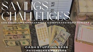 Cash Envelope Stuffing $336 | 100 Envelope Challenge + COMPLETED Savings Challenge