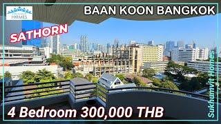 Huge Apartment Sathorn Bangkok 4 Bedroom Baan Koon For Rent 300,000 THB Monthly