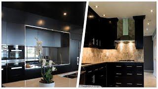 75 Limestone Floor Kitchen With Black Cabinets Design Ideas You'll Love 