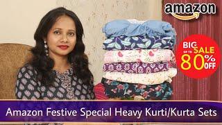 Amazon Festive Special Kurti/Kurta Palazzo Dupatta Set Haul | Ranjana R