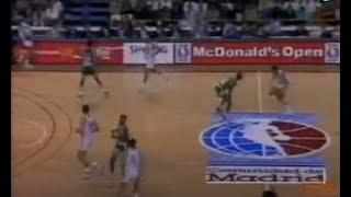 10/21/1988 Celtics radio PxP man Johnny Most has trouble with Yugoslavian names at McDonald's Open!