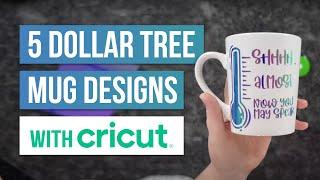 *EASY & FUNNY - 5 Dollar Tree Mug Designs with Cricut