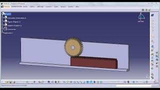 Système Pignon Crémaillère; Part design avec CATIA V5, rack and pinion part design