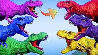 Tyrannosaurus Rex Dino T-Rex Colors vs Big Dinosaurs Jurassic World Evolution