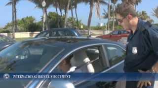 Police Officer pulls over driver with the International Driver's License.