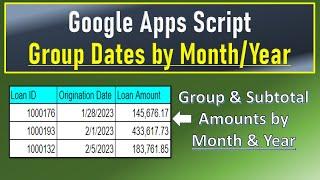 Google Apps Script Group Dates by Month & Year