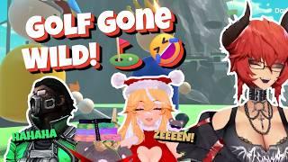 Losing Their Minds Playing This Golf Game Ft. Zentreya Arielle Heavenly Papamutt Blurr & Bluto 