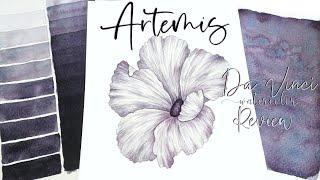 Artemis Da Vinci Watercolor Review & Demo // Granulating Watercolor Paint Study