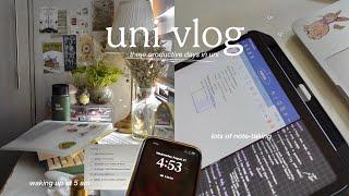 UNI VLOG ️ a productive study vlog, waking up at 5 am, lots of note-taking, study with me