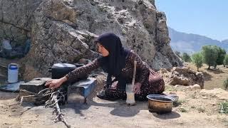 The nomadic life of Parvaneh and Shayan: cooking buttermilk soup in the mountains