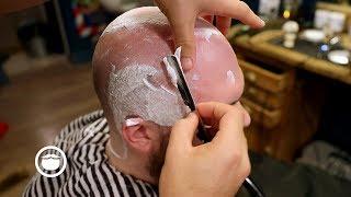 Old School Head Shave with Cut Throat Razor