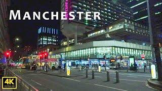 Manchester walk - Piccadilly via Portland Street, Oxford Street & Quay Street to Deansgate at night.