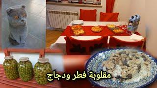 أجواء الصبح في الحديقة/مقلوبة الفطر مع الدجاج/سهرة عائلية مع رفقاتي