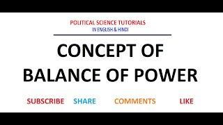 Concept and Features of Balance of Power