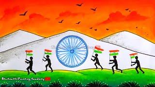 independence day drawing easy and simple