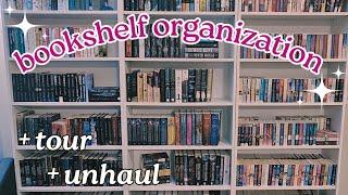 organize my bookshelves with me!  (+bookshelf tour & unhaul)