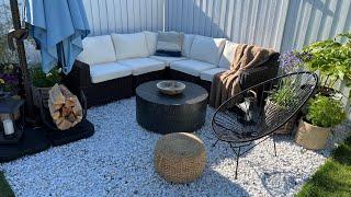 THE ABSOLUTE BEST BACKYARD TRANSFORMATION | DIY + COZY PATIO DECOR | BACKYARD DECOR IDEAS| DIY FENCE