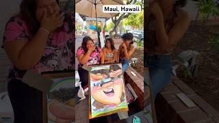 They laughed so hard! #caricature #lahaina #art #caricatures artist #streetart #maui #hawaii #funny