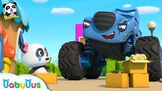 Bad Monster Car Stole Panda Miumiu's Candy | Monster Police Car | Car Songs & Story | BabyBus