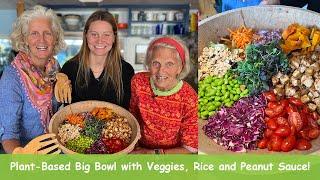 Plant-Based Big Bowl with Veggies, Rice and Peanut Sauce!