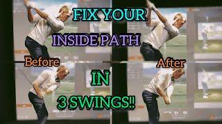 BEST GOLF swing DRILL! Fix your INSIDE path in 3 SWINGS! Trackman data. Trackman Simulator.