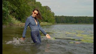 Hot wet Jeans in the Lake  #Wetlook #Wrangler #Jeans #4k