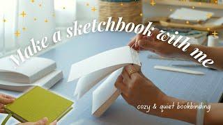 Make a sketchbook with me  cozy satisfying bookbinding process, no music, asmr