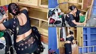 Saree vlog | Finally hui almira clean अलमीरा cleaning vlog #cleaning