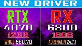 RTX 4070 vs RX 6800 || NEW DRIVER || PC GAMES BENCHMARK TEST ||