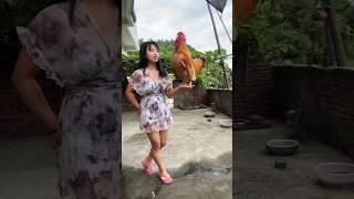 Viral Hen  Sound & A Cute Village  Girl  #shorts #cute #youtubeshorts