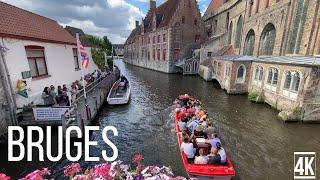 Bruges - Belgium , Walking Tour,  Summer 2022 (4k 60fps)