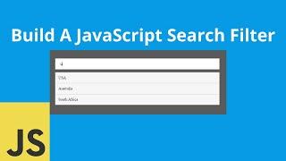 Build a Javascript Search Filter | No Page Reload