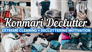 NEW! KONMARI METHOD CLEAN AND DECLUTTER WITH ME | COMPLETE CLOSET TRANSFORMATION | Konmari Declutter