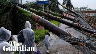 Typhoon Saola leaves trail of destruction in Hong Kong