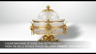 Liquor bar made of glass and gilded bronze from the Belle Époque period. Baccarat.19th century.