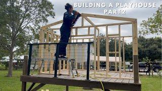 DIY OUTDOOR PLAYGROUND | BUILDING A PLAYHOUSE PART 2 | Framing the Playhouse